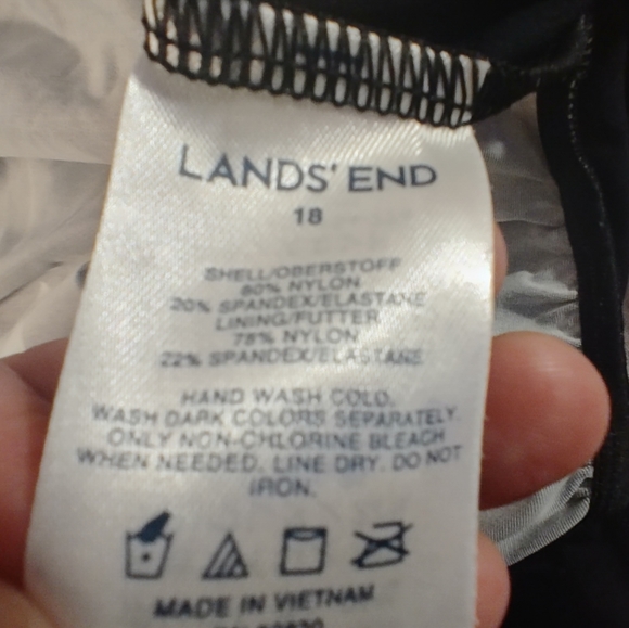 Lands' End High Neck Swim Tankini Floral Tropical Swim Top 18 - Picture 3 of 5